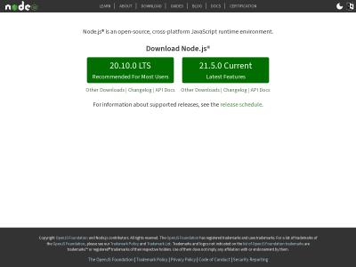 URL Screenshot of http://nodejs.org