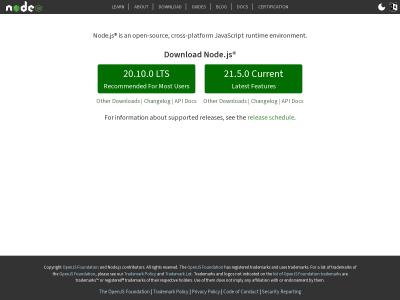 URL Screenshot of http://nodejs.org