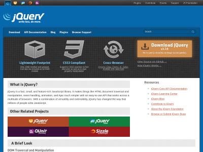 URL Screenshot of http://www.jquery.com