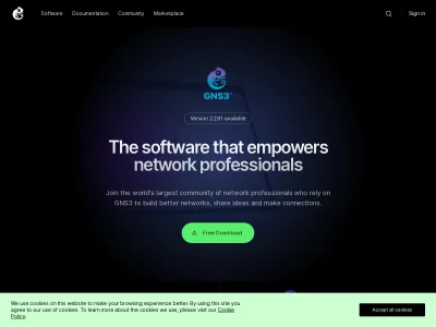 URL Screenshot of http://gns3.net